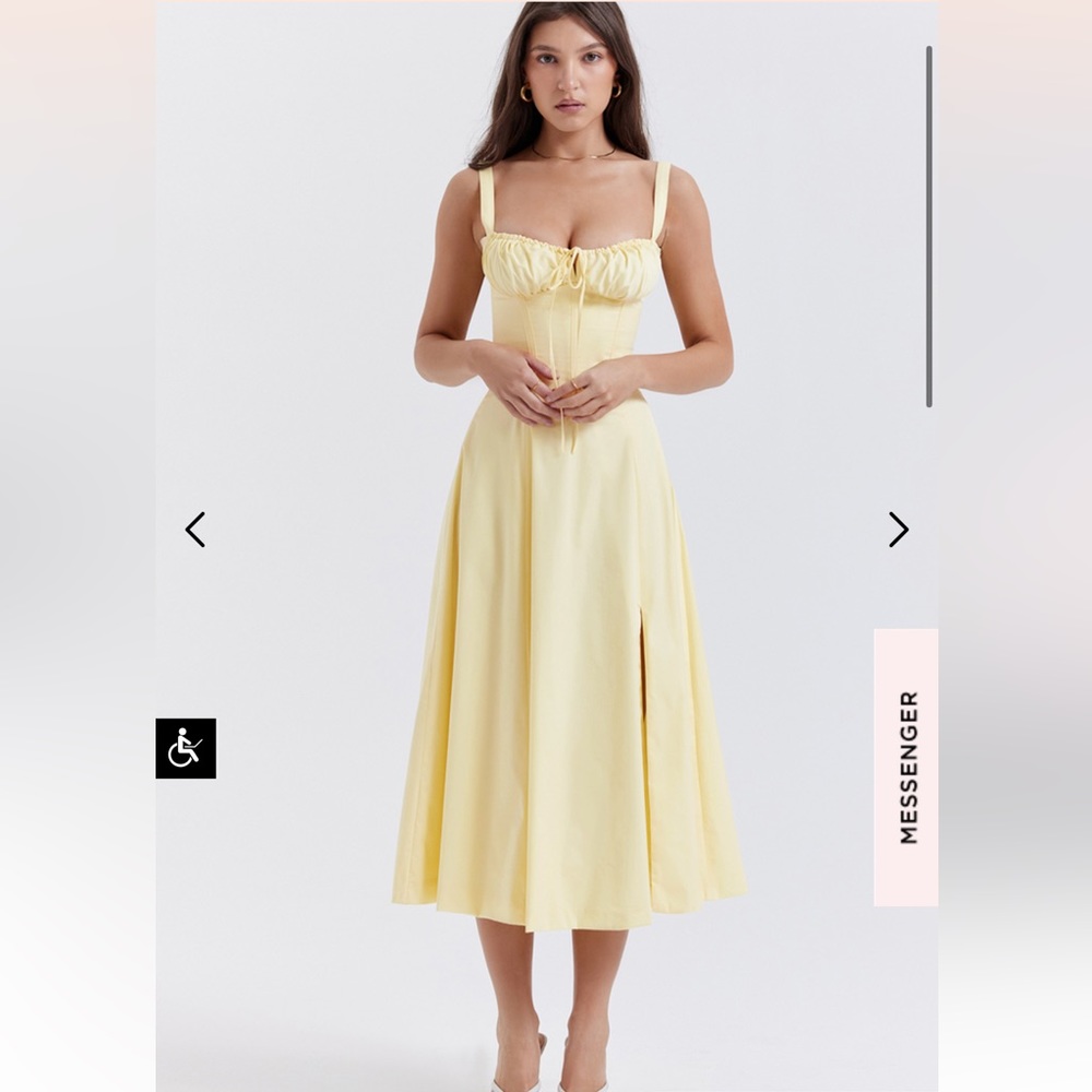 House of CB yellow BUTTERCUP BUSTIER SUNDRESS